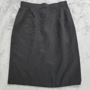 Vintage INTERNATIONAL‎ Skirt Womens S Black Satin Spots Animal Print Pencil